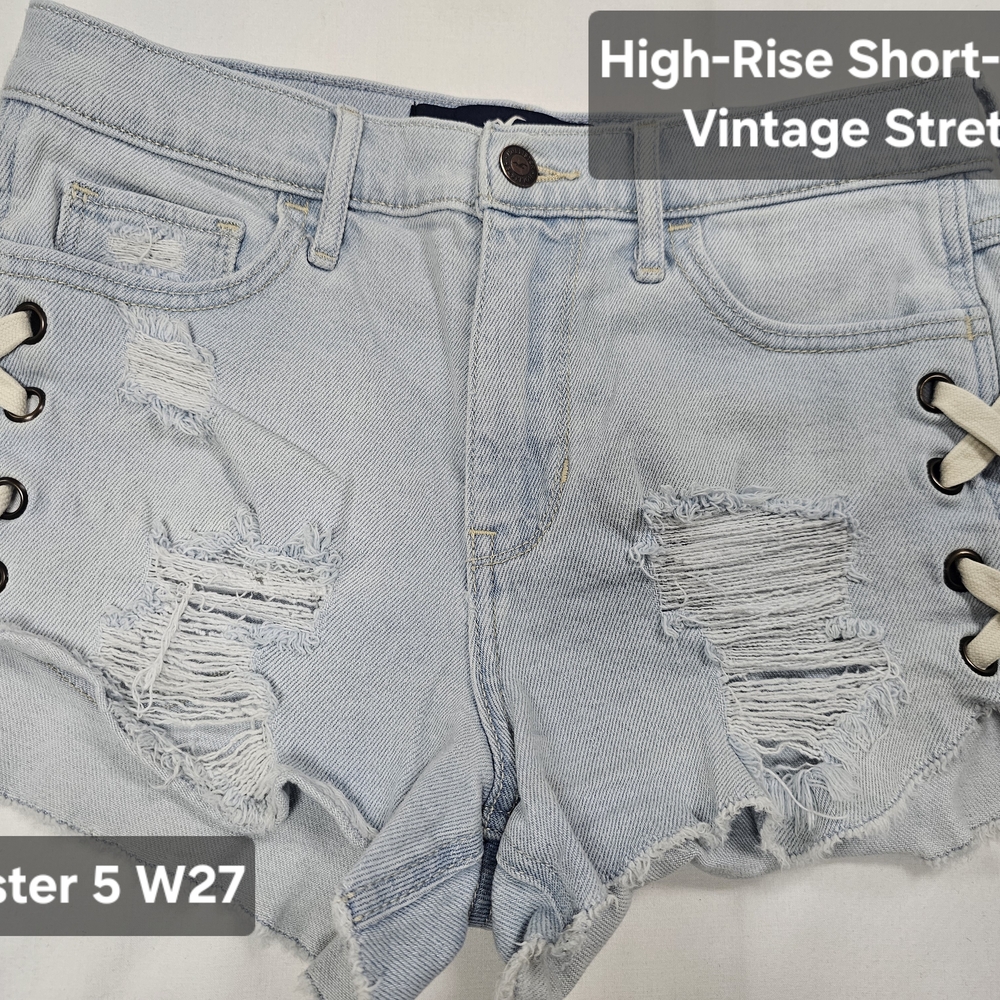 Hollister Women's High Waist Light Blue Shorts
